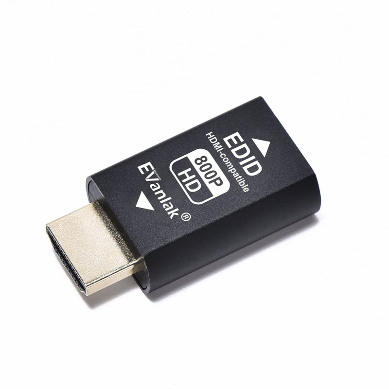 EVanlak Hdmi Edid Emulator Passthrough Dongle (3rd Generrtion Premium Aluminum) Eliminated Emulator Adapter Edid Emulator Work with Mac Thunderbolt to HDMI Switches/Extender/AV Receiver/Video Splitt - Image 1